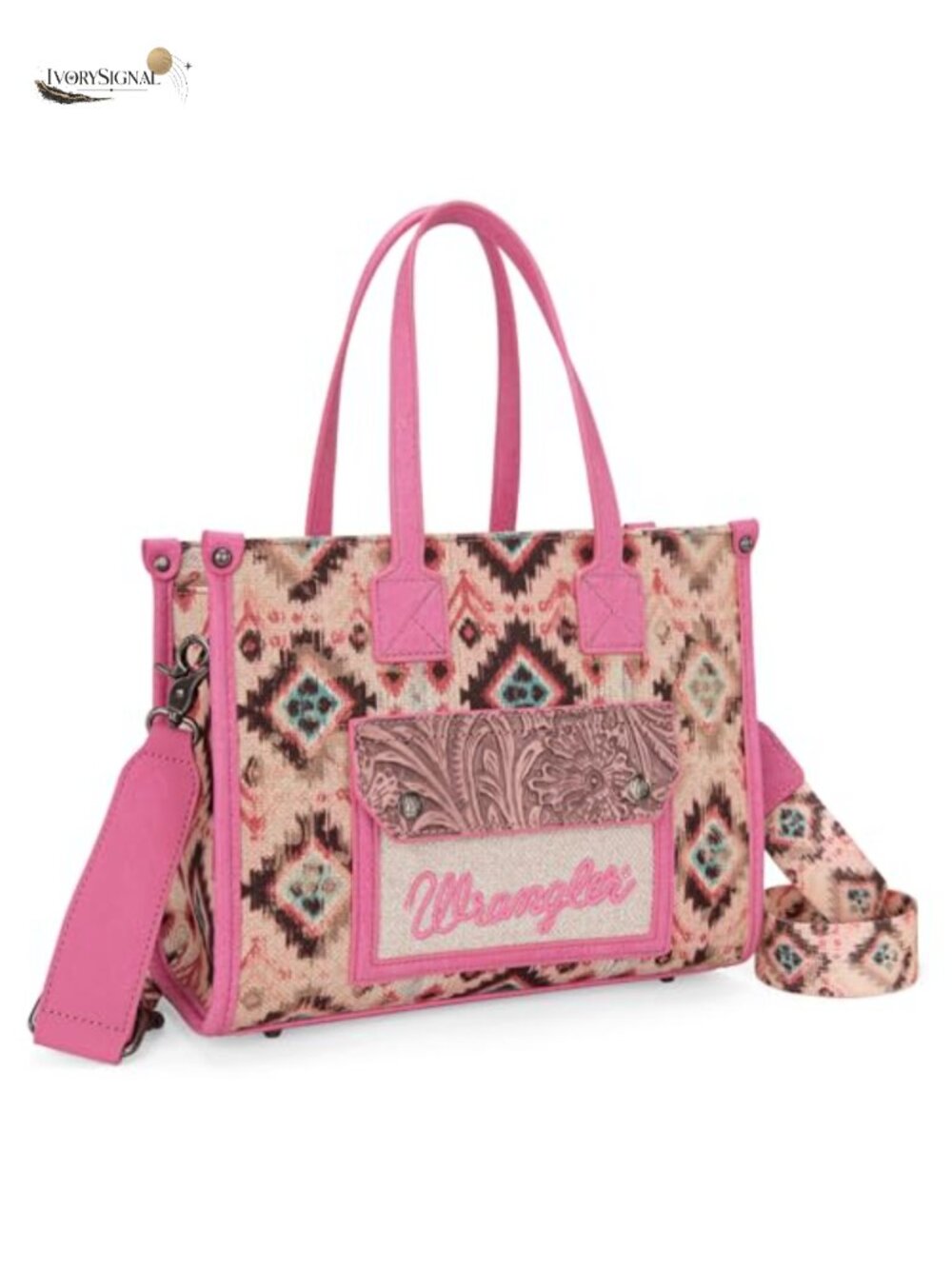 Aztec Western Tote Bag Faux Leather Canvas Crossbody Purse